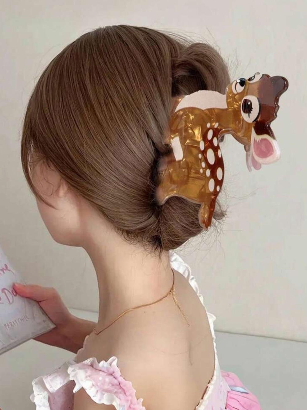 1pc Women's Deer Claw Hair Clip,Faux Animal Series Hair Clip For Bun,Hair Claw